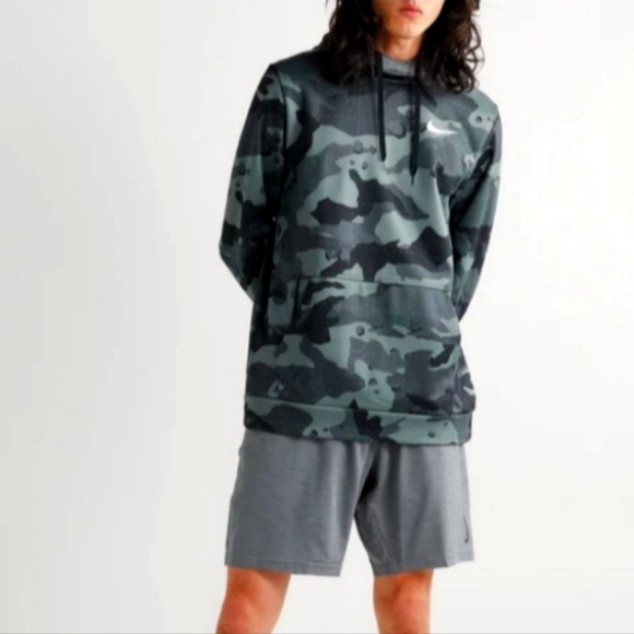 Nike Training Camouflage-Therma-Fit Hoodie, Medium, TonalGrey +Black &White - Picture 5 of 8